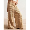 image:imageRoseSeek Womens Crochet Lace Pants Ruffle Layered Elastic Waist Mesh Bathing Suit Cover Up Beach PantsKhaki