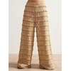 image:imageRoseSeek Womens Crochet Lace Pants Ruffle Layered Elastic Waist Mesh Bathing Suit Cover Up Beach PantsKhaki