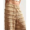 image:imageRoseSeek Womens Crochet Lace Pants Ruffle Layered Elastic Waist Mesh Bathing Suit Cover Up Beach PantsKhaki