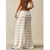 image:imageRoseSeek Womens Crochet Lace Pants Ruffle Layered Elastic Waist Mesh Bathing Suit Cover Up Beach PantsWhite