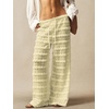 image:imageRoseSeek Womens Crochet Lace Pants Ruffle Layered Elastic Waist Mesh Bathing Suit Cover Up Beach PantsYellow