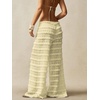 image:imageRoseSeek Womens Crochet Lace Pants Ruffle Layered Elastic Waist Mesh Bathing Suit Cover Up Beach PantsYellow