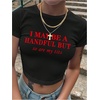 image:imageRoseSeek Womens Cropped Letter Graphic T Shirt Crewneck Short Sleeve Slogan Tee StreetwearBlack and Red