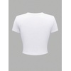 image:imageRoseSeek Womens Cropped Letter Graphic T Shirt Crewneck Short Sleeve Slogan Tee StreetwearLetter White