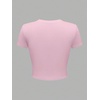 image:imageRoseSeek Womens Cropped Letter Graphic T Shirt Crewneck Short Sleeve Slogan Tee StreetwearPink