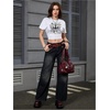 image:imageRoseSeek Womens Cropped Letter Graphic T Shirt Crewneck Short Sleeve Slogan Tee StreetwearWhite and Cross Black