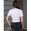 image:imageRoseSeek Womens Cropped Letter Graphic T Shirt Crewneck Short Sleeve Slogan Tee StreetwearWhite and Cross Black