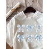 image:imageRoseSeek Womens Cute Bowknot Graphic Tees Crewneck Short Sleeve T Shirts Casual Summer TopsWhite