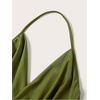 image:imageRoseSeek Womens Draped Backless Halter Top Asymmetrical Hem Slim Fit Camisole Top ClubwearGreen