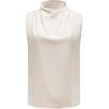 image:imageRoseSeek Womens Draped Mock Neck Tank Top Elegant Sleeveless Blouses Office Business ShirtsBeige
