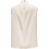 image:imageRoseSeek Womens Draped Mock Neck Tank Top Elegant Sleeveless Blouses Office Business ShirtsBeige