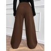 image:imageRoseSeek Womens Drawstring Elastic Waist Sweatpants Wide Leg Athletic PantsBrown