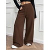 image:imageRoseSeek Womens Drawstring Elastic Waist Sweatpants Wide Leg Athletic PantsBrown
