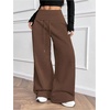 image:imageRoseSeek Womens Drawstring Elastic Waist Sweatpants Wide Leg Athletic PantsCoffee Brown