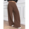 image:imageRoseSeek Womens Drawstring Elastic Waist Sweatpants Wide Leg Athletic PantsCoffee Brown