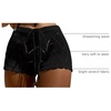 image:imageRoseSeek Womens Drawstring Waist Crochet Cover Up Shorts Tie Front Hollow Out BottomBlack