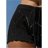 image:imageRoseSeek Womens Drawstring Waist Crochet Cover Up Shorts Tie Front Hollow Out BottomBlack