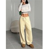 image:imageRoseSeek Womens Drawstring Waist Straight Streetwear Long Wide Leg Pants Casual Loose Baggy Workout Long Fall SweatpantsBright Apricot