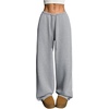 image:imageRoseSeek Womens Drawstring Waist Straight Streetwear Long Wide Leg Pants Casual Loose Baggy Workout Long Fall SweatpantsBright Grey