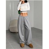 image:imageRoseSeek Womens Drawstring Waist Straight Streetwear Long Wide Leg Pants Casual Loose Baggy Workout Long Fall SweatpantsBright Grey