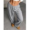 image:imageRoseSeek Womens Drawstring Waist Straight Streetwear Long Wide Leg Pants Casual Loose Baggy Workout Long Fall SweatpantsBright Grey