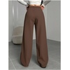 image:imageRoseSeek Womens Drawstring Waist Straight Streetwear Long Wide Leg Pants Casual Loose Baggy Workout Long Fall SweatpantsCoffee Brown