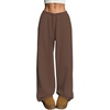 image:imageRoseSeek Womens Drawstring Waist Straight Streetwear Long Wide Leg Pants Casual Loose Baggy Workout Long Fall SweatpantsCoffee Brown