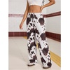 image:imageRoseSeek Womens Drawstring Waist Straight Streetwear Long Wide Leg Pants Casual Loose Baggy Workout Long Fall SweatpantsCow Brown