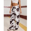 image:imageRoseSeek Womens Drawstring Waist Straight Streetwear Long Wide Leg Pants Casual Loose Baggy Workout Long Fall SweatpantsCow Brown