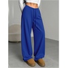 image:imageRoseSeek Womens Drawstring Waist Straight Streetwear Long Wide Leg Pants Casual Loose Baggy Workout Long Fall SweatpantsDeep Blue