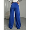 image:imageRoseSeek Womens Drawstring Waist Straight Streetwear Long Wide Leg Pants Casual Loose Baggy Workout Long Fall SweatpantsDeep Blue