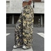 image:imageRoseSeek Womens Drawstring Waist Straight Streetwear Long Wide Leg Pants Casual Loose Baggy Workout Long Fall SweatpantsDeep Camo