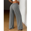 image:imageRoseSeek Womens Drawstring Waist Straight Streetwear Long Wide Leg Pants Casual Loose Baggy Workout Long Fall SweatpantsDeep Grey