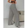 image:imageRoseSeek Womens Drawstring Waist Straight Streetwear Long Wide Leg Pants Casual Loose Baggy Workout Long Fall SweatpantsGrey Solid