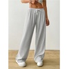 image:imageRoseSeek Womens Drawstring Waist Straight Streetwear Long Wide Leg Pants Casual Loose Baggy Workout Long Fall SweatpantsLight Grey