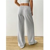 image:imageRoseSeek Womens Drawstring Waist Straight Streetwear Long Wide Leg Pants Casual Loose Baggy Workout Long Fall SweatpantsLight Grey