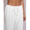 image:imageRoseSeek Womens Drawstring Waist Straight Streetwear Long Wide Leg Pants Casual Loose Baggy Workout Long Fall SweatpantsLight White