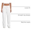 image:imageRoseSeek Womens Drawstring Waist Straight Streetwear Long Wide Leg Pants Casual Loose Baggy Workout Long Fall SweatpantsLight White