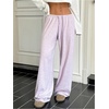 image:imageRoseSeek Womens Drawstring Waist Straight Streetwear Long Wide Leg Pants Casual Loose Baggy Workout Long Fall SweatpantsMauve Purple