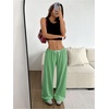 image:imageRoseSeek Womens Drawstring Waist Straight Streetwear Long Wide Leg Pants Casual Loose Baggy Workout Long Fall SweatpantsMint Green
