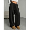 image:imageRoseSeek Womens Drawstring Waist Straight Streetwear Long Wide Leg Pants Casual Loose Baggy Workout Long Fall SweatpantsMix Black