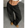 image:imageRoseSeek Womens Drawstring Waist Straight Streetwear Long Wide Leg Pants Casual Loose Baggy Workout Long Fall SweatpantsMix Black
