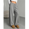 image:imageRoseSeek Womens Drawstring Waist Straight Streetwear Long Wide Leg Pants Casual Loose Baggy Workout Long Fall SweatpantsMix Grey