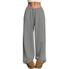 image:imageRoseSeek Womens Drawstring Waist Straight Streetwear Long Wide Leg Pants Casual Loose Baggy Workout Long Fall SweatpantsMix Grey
