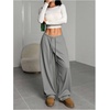 image:imageRoseSeek Womens Drawstring Waist Straight Streetwear Long Wide Leg Pants Casual Loose Baggy Workout Long Fall SweatpantsMix Grey