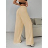 image:imageRoseSeek Womens Drawstring Waist Straight Streetwear Long Wide Leg Pants Casual Loose Baggy Workout Long Fall SweatpantsPlain Apricot
