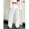 image:imageRoseSeek Womens Drawstring Waist Straight Streetwear Long Wide Leg Pants Casual Loose Baggy Workout Long Fall SweatpantsPlain Grey