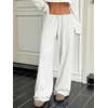 image:imageRoseSeek Womens Drawstring Waist Straight Streetwear Long Wide Leg Pants Casual Loose Baggy Workout Long Fall SweatpantsPlain Grey