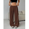 image:imageRoseSeek Womens Drawstring Waist Straight Streetwear Long Wide Leg Pants Casual Loose Baggy Workout Long Fall SweatpantsPure Brown