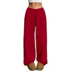 image:imageRoseSeek Womens Drawstring Waist Straight Streetwear Long Wide Leg Pants Casual Loose Baggy Workout Long Fall SweatpantsRed